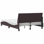 vidaXL Lit avec matelas marron foncé 140x190 cm tissu