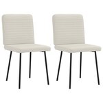 vidaXL Chaises à manger lot de 2 Crème Velours