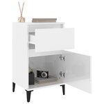 vidaXL Tables de chevet 2 Pièces blanc brillant 40x35x70 cm