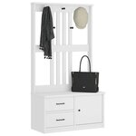 vidaXL Portemanteau SANDNES blanc 87x40x159 5 cm bois massif pin