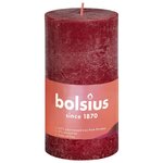Bolsius Bougies pilier rustiques Shine 8 Pièces 100x50 mm Rouge velours