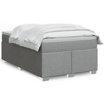 vidaXL Sommier à lattes de lit et matelas gris clair 120x190 cm tissu