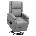 vidaXL Fauteuil de massage inclinable Gris clair Tissu