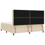 Lit à sommier Box avec matelas et LED Crème 200x200 cm Tissu