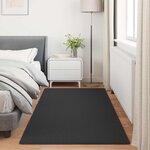 vidaXL Tapis en Fourrure Synthétique de Lapin Olite Noir 100 x 200 cm