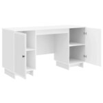vidaXL Bureau Blanc brillant Bois d'ingénierie 142 5 x 50 x 75 cm