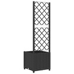 vidaXL Jardinière avec treillis Noir 40x40x136 cm PP