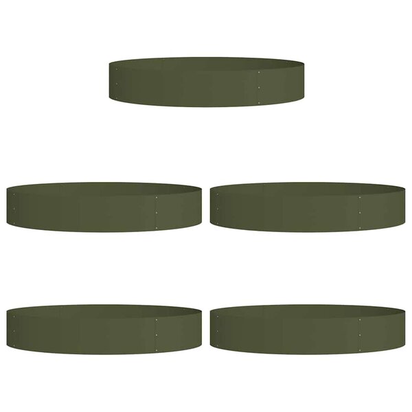 vidaXL Pots de jardin 5 Pièces vert olive 120x120x20 cm en acier