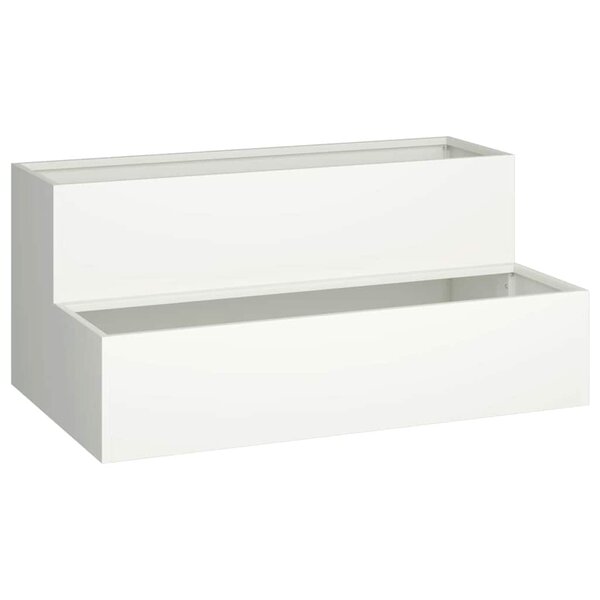 vidaXL Cache-pot de jardin Blanc 100 x 60 x 45 cm Acier