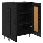 vidaXL Buffet Chêne noir 69 5 x 34 x 90 cm Bois d'ingénierie et fer