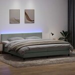 vidaXL Sommier à lattes de lit et matelas et LED gris clair 180x220cm velours