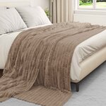 vidaXL Couvertures à jeter 6 Pièces Camel 240 x 220 cm Toison