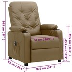 vidaXL Fauteuil inclinable électrique Cappuccino Similicuir