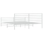vidaXL Cadre de lit métal avec tête de lit/pied de lit blanc 193x203cm