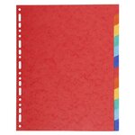 Intercalaires neutres maxi A4+ en carte lustrée, 12 divisions - Assortis (paquet 12 unités)