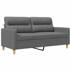 vidaXL Canapé à 2 places Gris foncé 140 cm Tissu