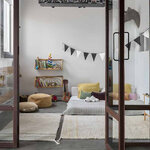 Tapis coton réversible - jaune et beige - 80 x 140 cm