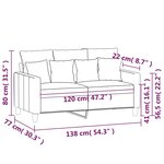 vidaXL Canapé à 2 places Jaune 120 cm Velours
