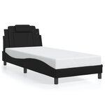 vidaXL Cadre de lit avec lumières LED noir 90x200 cm similicuir