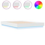 vidaXL Cadre de lit avec LED sans matelas blanc 120x190 cm