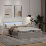 vidaXL Cadre de lit à rangement hydraulique sans matelas avec LED