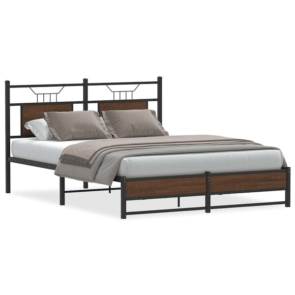 vidaXL Cadre de lit sans matelas chêne marron 150x200 cm