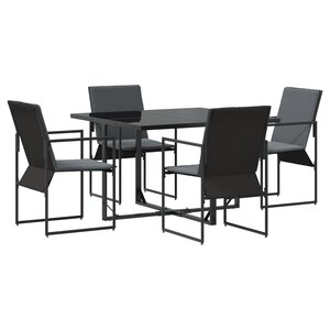 Ensemble de salle à manger de jardin 6 pièces avec coussins en acier et textilène