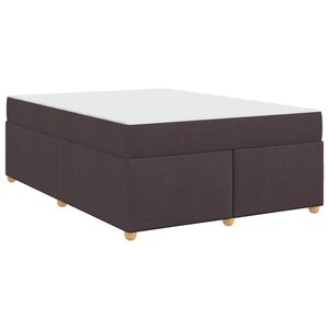 vidaXL Cadre de lit avec matelas Marron foncé 140 x 200 cm tissu
