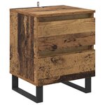 vidaXL Cabinet de chevet avec tiroir 2 Pièces Bois ancien 40 x 35 x 50 cm