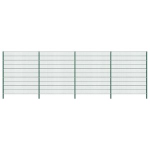 Vidaxl panneau de clôture avec poteaux fer 6 8 x 2 m vert
