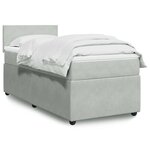 vidaXL Sommier à lattes de lit et matelas Gris clair 90x190 cm Velours
