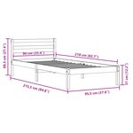 Cadre de lit vidaXL avec tête de lit Blanche 90x210 cm en bois de pin massif
