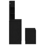 vidaXL Ensemble de Coiffeuse avec tiroir Chêne noir 74.5 x 40 x 141 cm