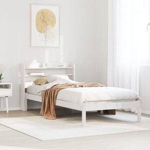 vidaXL Cadre de lit sans matelas blanc 75x190 cm bois de pin massif
