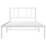vidaXL Cadre de lit métal sans matelas avec tête de lit blanc 75x190cm
