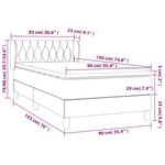 vidaXL Sommier à lattes de lit et matelas Gris clair 90x190 cm Tissu