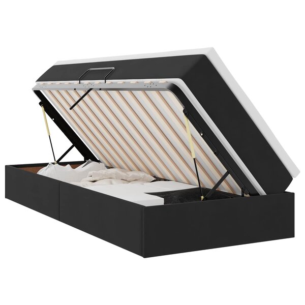 vidaXL Lit avec rangement et matelas Noir 90 x 190 cm Velours