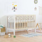 Lit bébé KIPPY 60 x 120 blanc et verni