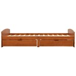vidaXL Cadre de lit avec 2 tiroirs marron miel bois de pin 90x200 cm
