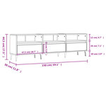 vidaXL Meuble TV noir 150x30x44 5 cm bois d'ingénierie