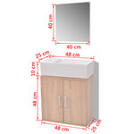 vidaXL Meubles de salle de bains trois pièces Beige
