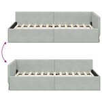 vidaXL Cadre de lit d'angle Autre Gris clair 90 x 190 cm