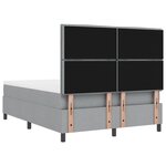 vidaXL Lit à ressorts avec matelas Gris clair 140 x 190 cm tissu