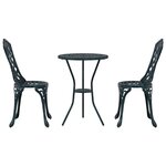 vidaXL Ensemble bistro de jardin 3 pc Vert Aluminium