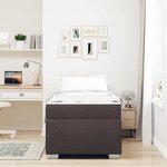 vidaXL Cadre de lit avec matelas Marron foncé 80 x 200 cm tissu