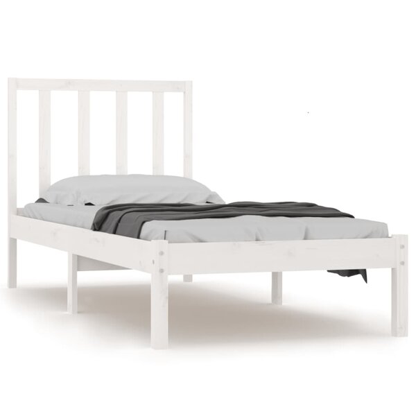 vidaXL Cadre de lit sans matelas blanc bois de pin massif 90x190 cm