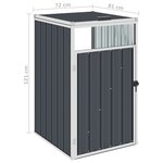 Vidaxl abri de poubelle anthracite 72x81x121 cm acier