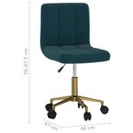 vidaXL Chaises pivotantes à manger lot de 2 bleu velours