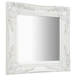 vidaXL Miroir mural style baroque 40x40 cm Blanc