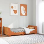 vidaXL Cadre de lit sans matelas cire marron 90x200 cm bois pin massif